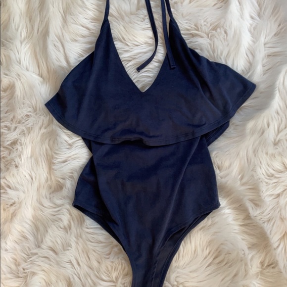 LULU’S STEAL SOME SUN NAVY BLUE SUEDE BODYSUIT - Picture 6 of 6